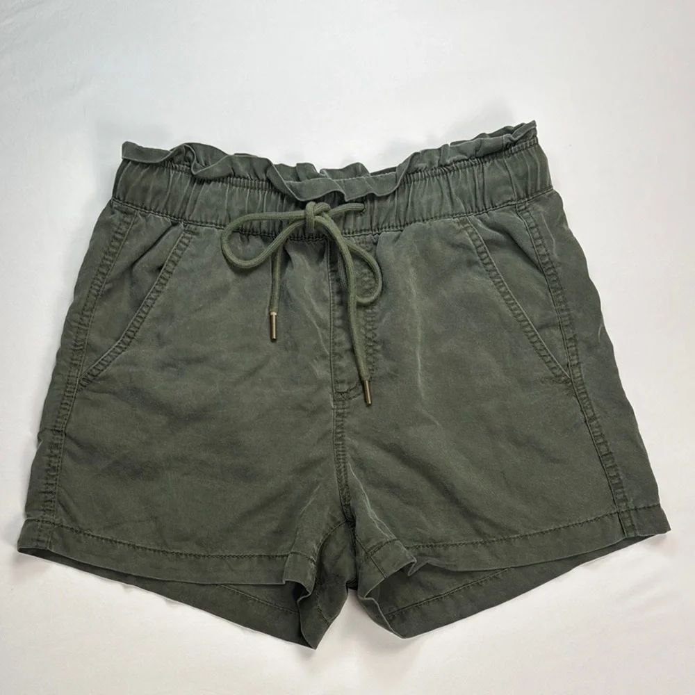 Loft Women’s Olive Green Pull On Tie Waist Casual Shorts - Picture 1 of 11